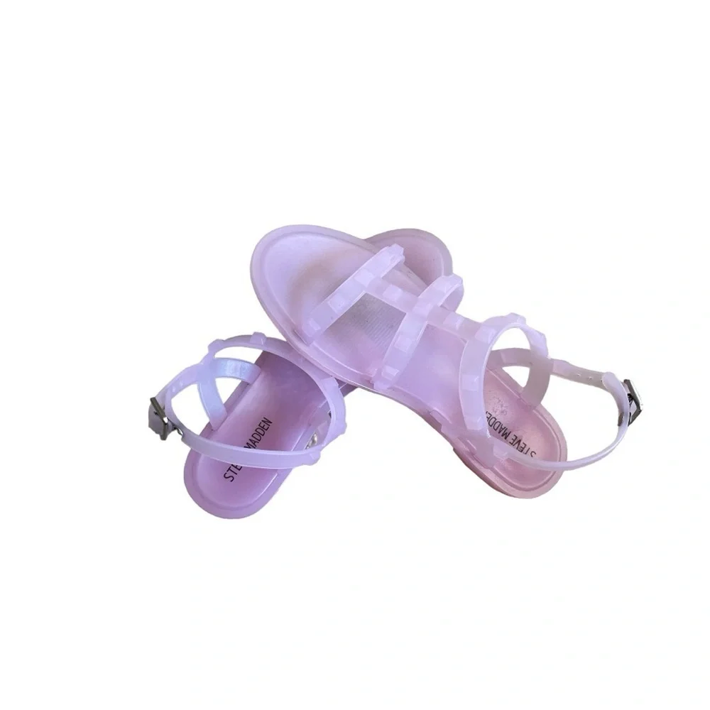 Steve Madden Girls Pink Jellies Sandals Size 2 - Picture 3 of 5